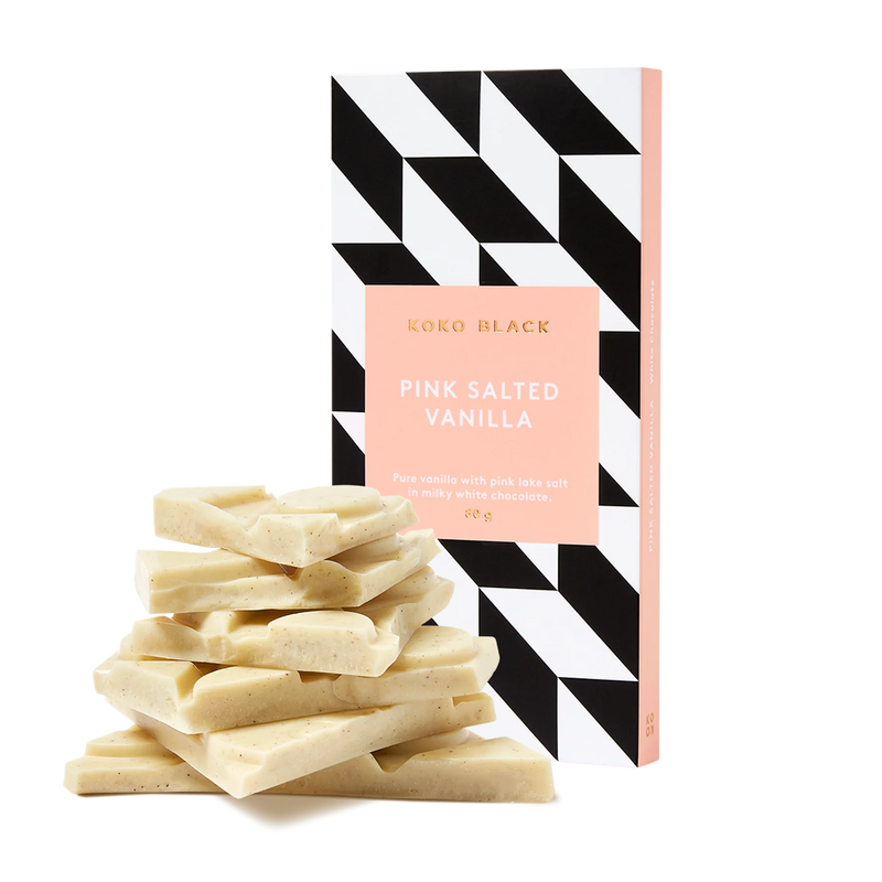 Pink Salted Vanilla| 80g Milk Chocolate Block