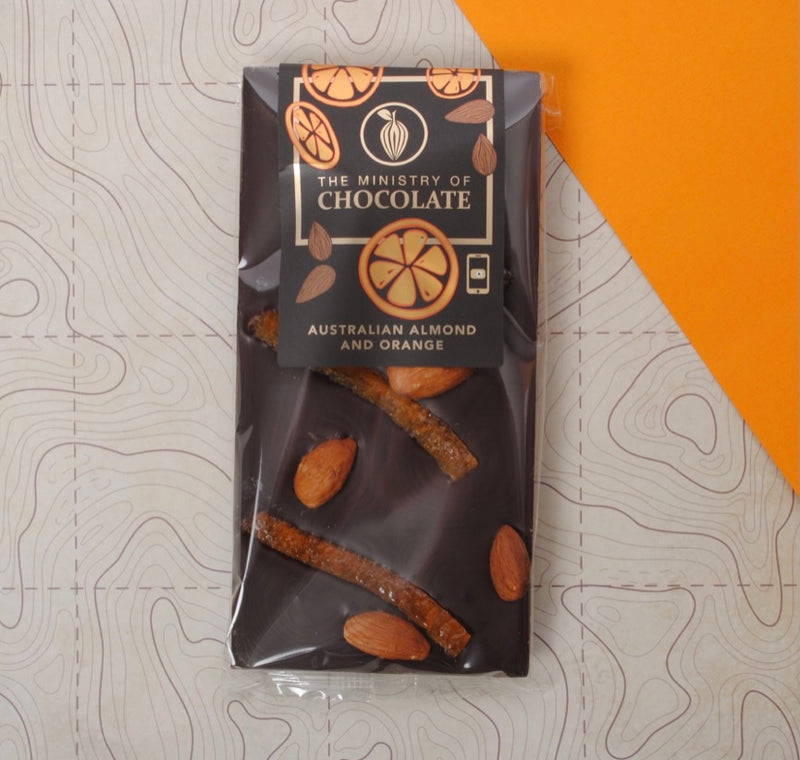 Almond & Orange 100g Dark Chocolate Bar